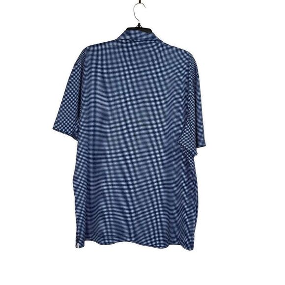 Roundtree & Yorke Gray Gingham Loose-Fit Short-Sleeve Polo Shirt Size L - Picture 2 of 10